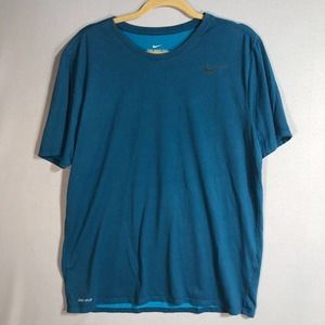 Nike Shirt Men's Size Large Tee Dri Fit Swoosh Blue Casual Sports Summer